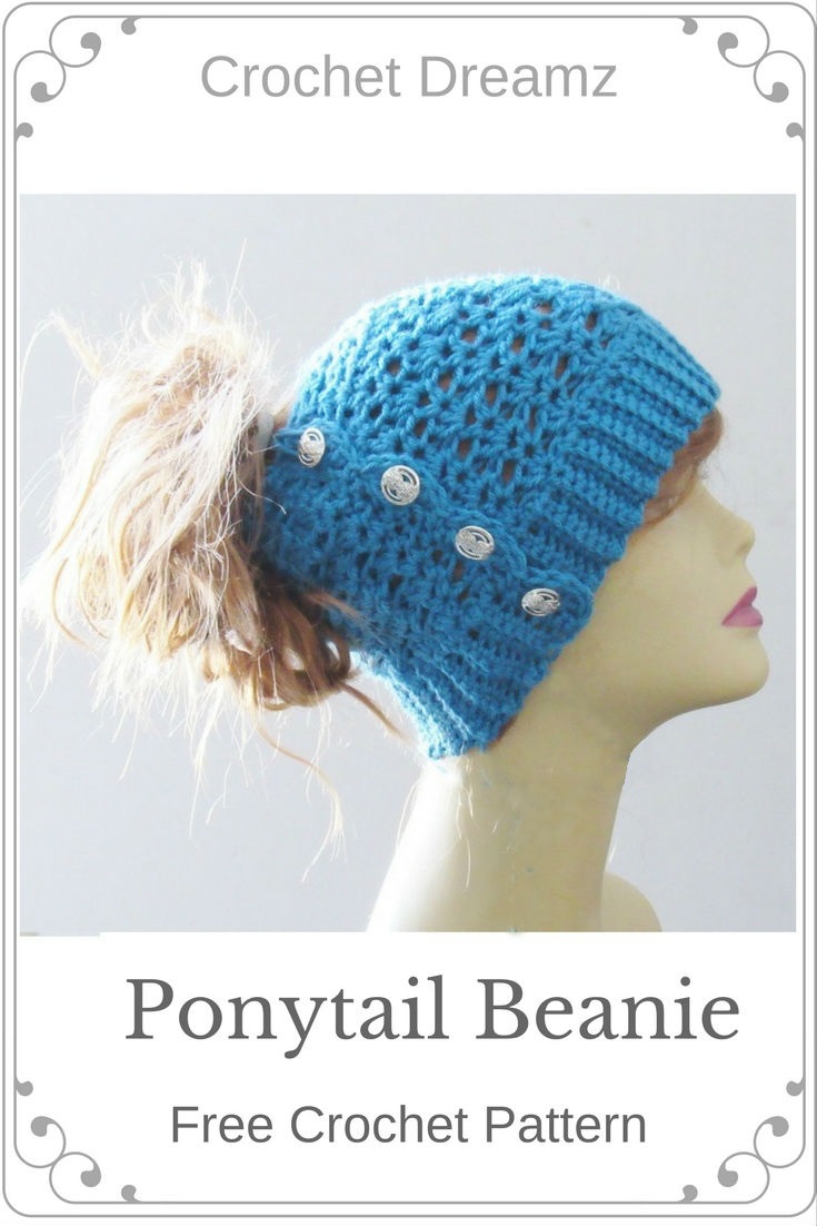 Ponytail or Messy Bun Hat Crochet Pattern Free Crochet Pattern